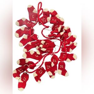 POTTERY BARN Holiday Christmas Advent Calendar Knit Stocking Garland